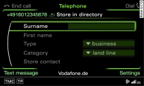 Storing a telephone number in the directory